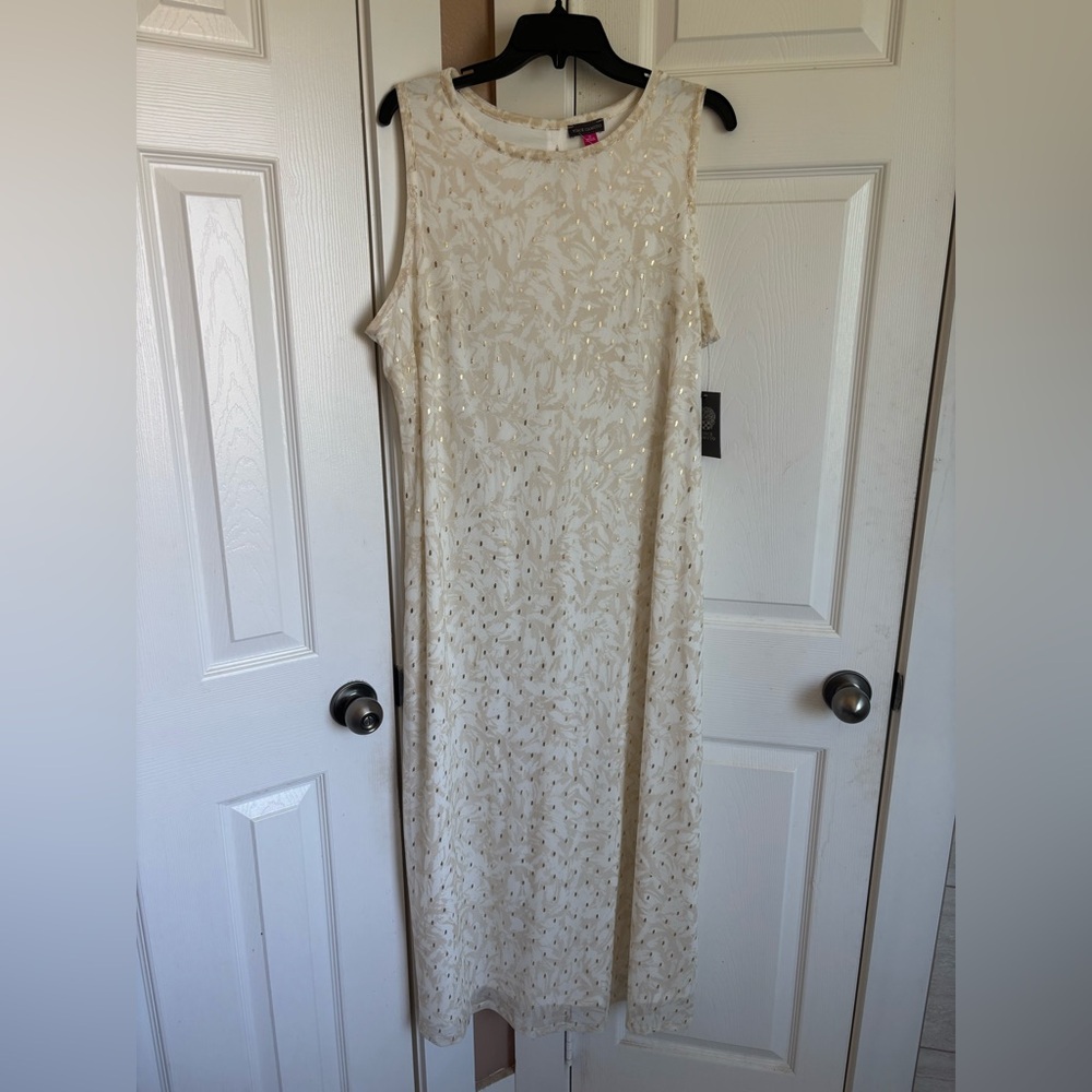 NWT Long Cream and Gold Dress